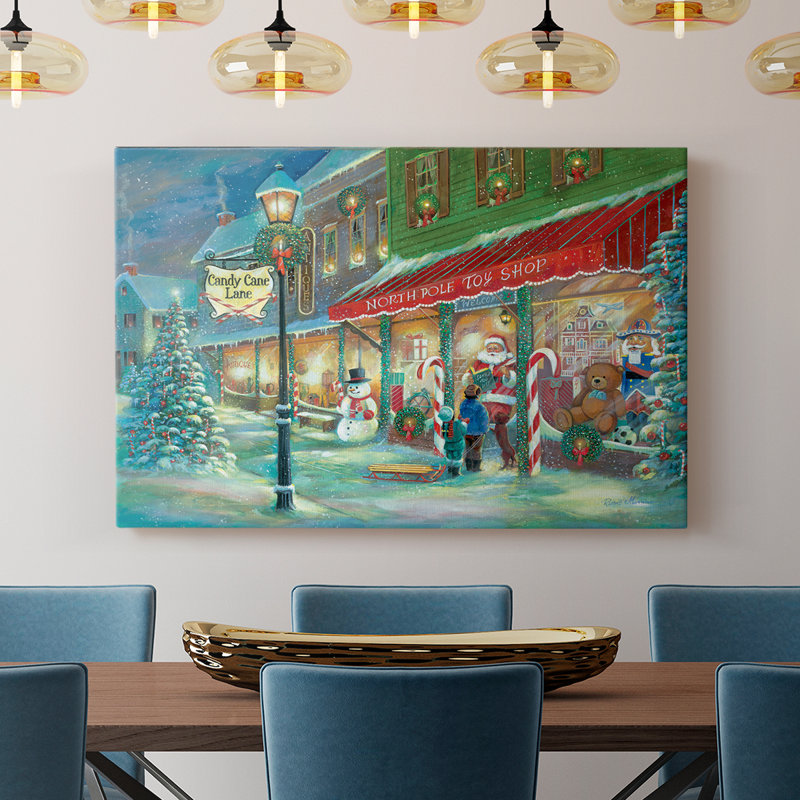 Candy Cane Lane - Cavas enveloppés de galerie, H 24 po x l 36 po