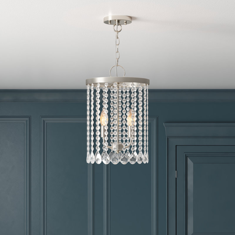 2 - Light Brushed Nickel Lantern Pendant