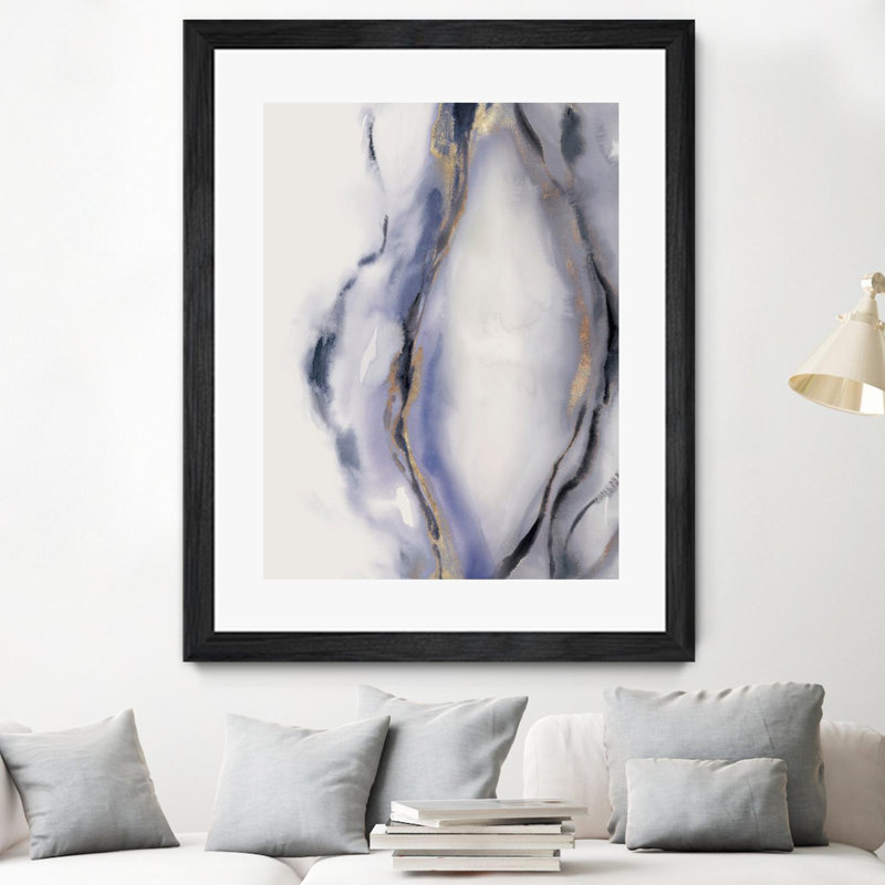 Blue Waters II 30x40 Black Framed Canvas Art