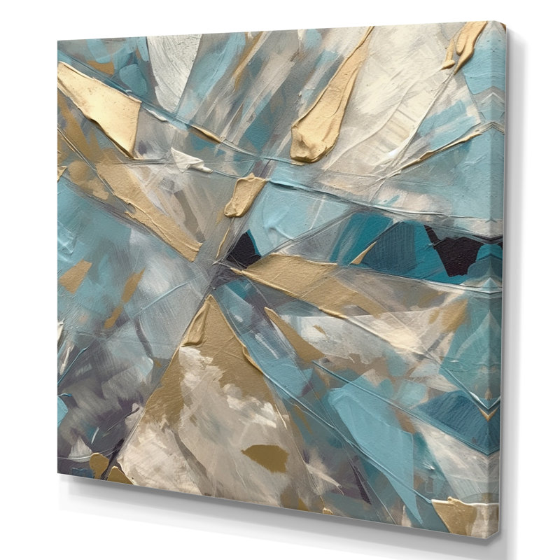 «Niesha Blue Gold», H 16 po x l 16 po x P 1 po, Toile tendue