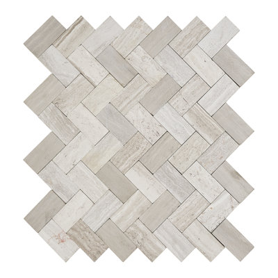 Minute Mosaix Natural Stone Herringbone Mosaic Sheet Floor &  Wall Tile