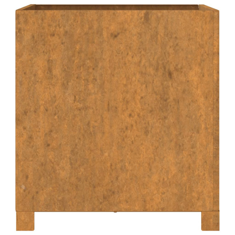 Planter with Legs Rusty Corten Steel, 50cm H x 49cm W x 47cm D