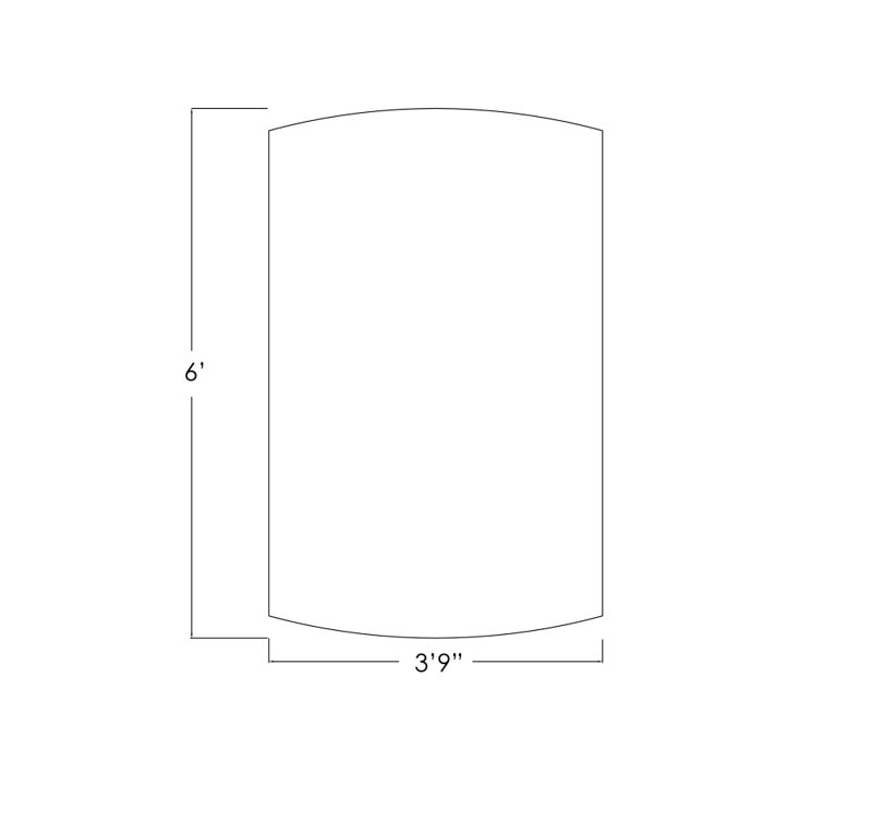 Table de conférence Pavert Arc, Cyprès blanc, Argent argent, L 72 po x l 36 po