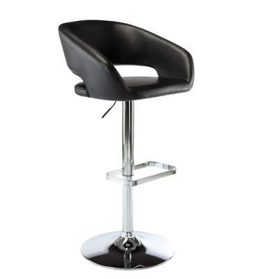 Tabourets de bar pivotants à hauteur réglable avec dossier et accoudoirs creux, tabourets de comptoir modernes en cuir synthétique et à base de métal, pour la salle à manger de cuisine