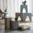 Cylindrical Garden Capiz Stool, Accent Side Table