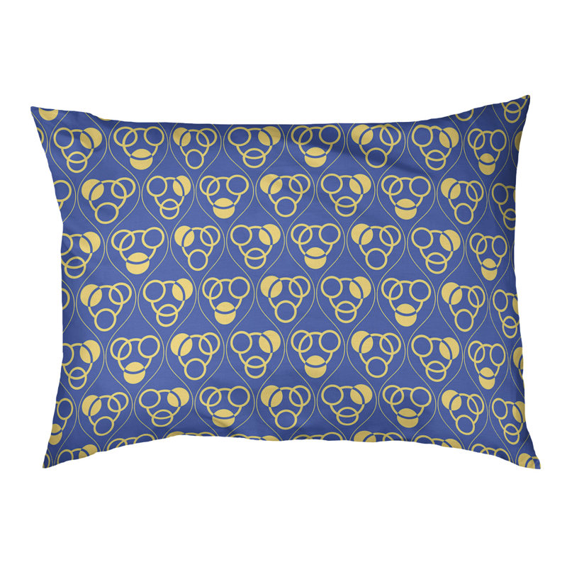 Coussin pour chien Chen, Moyen (l 40 po x P 6,5 po x H 30 po), Bleu/jaune