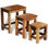 Solid Wood Top Four Leg Rectangular Nesting Side Tables
