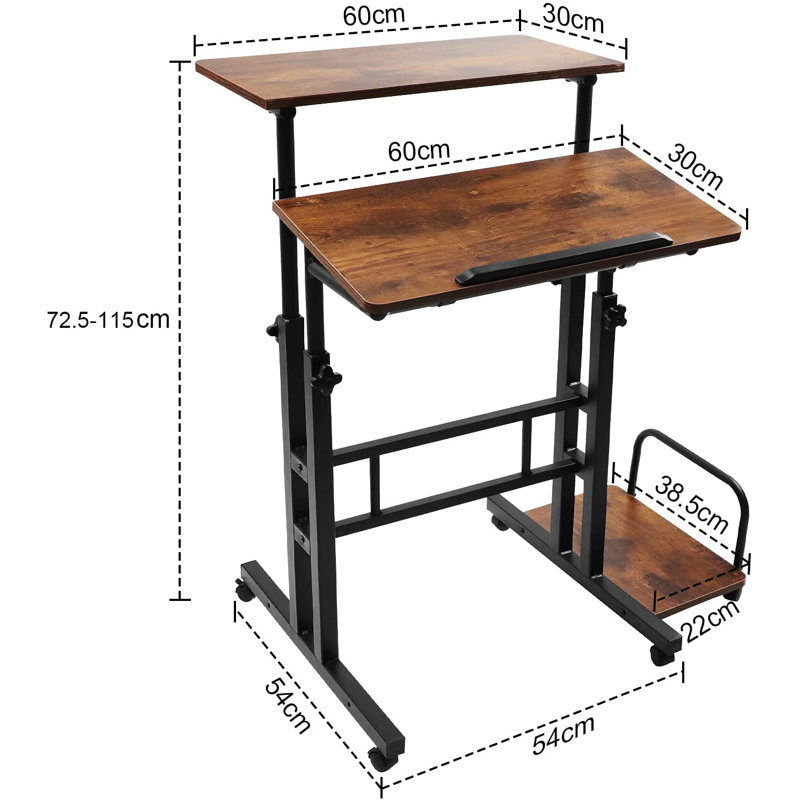 Adjustable Metal Base Computer Desk