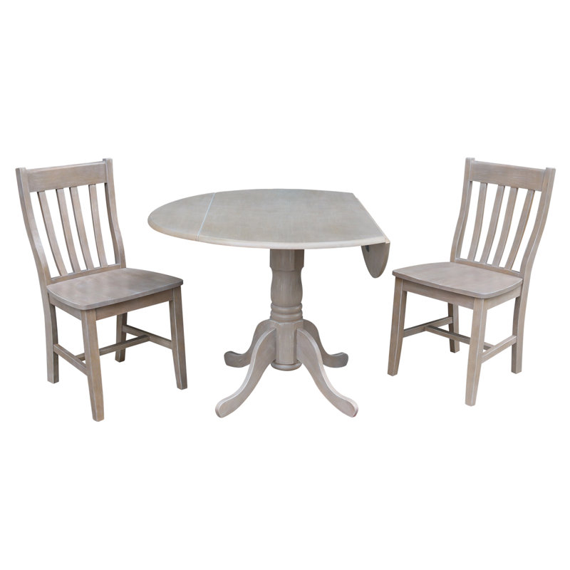Delsy 2 - Person Extendable Solid Wood Top Pedestal Base Dining Set