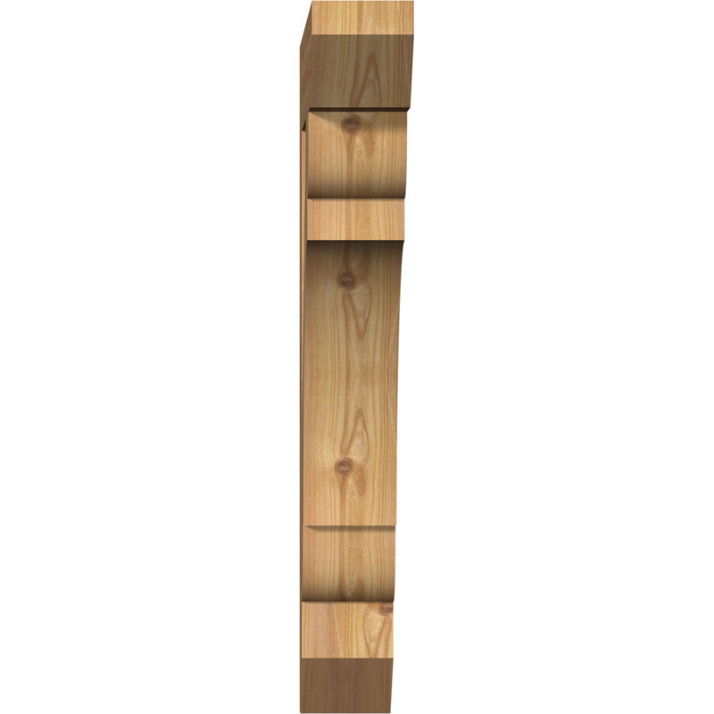 Support en bois / corbeau, Cèdre rouge de l'Ouest (lisse), 26"H x 3.5"W x 18"D