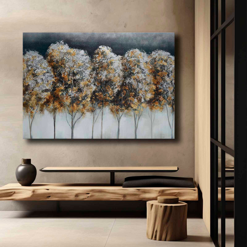 «Autumn Woodland Row», art mural sur toile