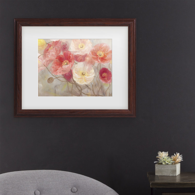 « wild pops », reproduction de peinture à l’aquarelle sur toile encadrée, H 11 po x l 14 po x P 0,5 po, Cadre blanc
