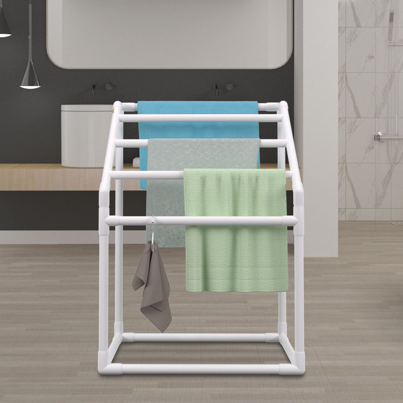37 " Plastic 4 - Bar Freestanding Towel Rack