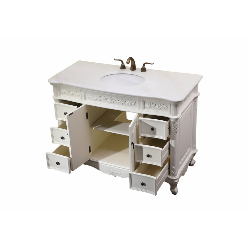 Ensemble de meuble-lavabo simple 48 po Stepan, Blanc antique