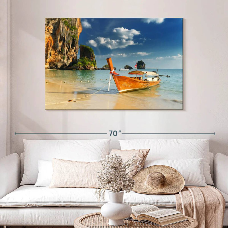 Bateau Mehar à Railay Beach, H 32 po x l 48 po