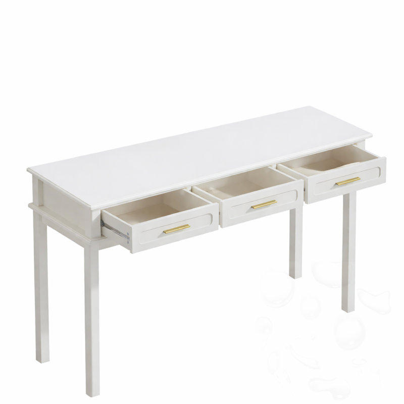 Meuble-lavabo à 3 tiroirs, coiffeuse ou table de maquillage moderne, coiffeuse polyvalente pour la chambre à coucher, aucun miroir inclus