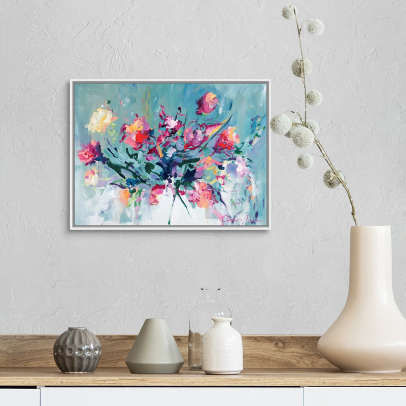 Reproduction d’art sur toile, "courage to Bloom" par Amira Rahim, H 14 po x l 18 po x P 1,75 po, Toile blanche encadrée