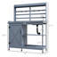 Banc de rempotage gris avec évier et rangement, pratique en bois pour l'entretien des plantes dans la cour, le patio, les tablettes de robinet du balcon, fonctionnelle