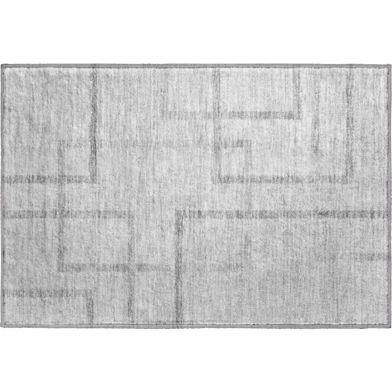 Premium Machine Washable Prisco Gray Rug, Rectangle 1'8" x 2'6"