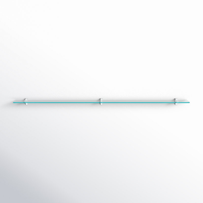 Earlham Tempered Glass Wall Mounted Bracket Shelf, White