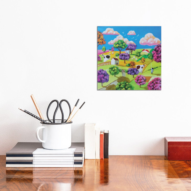 Flying A Kite by Gordon Bruce - Wrapped Canvas Print, 30.48 cm H x 30.48 cm W