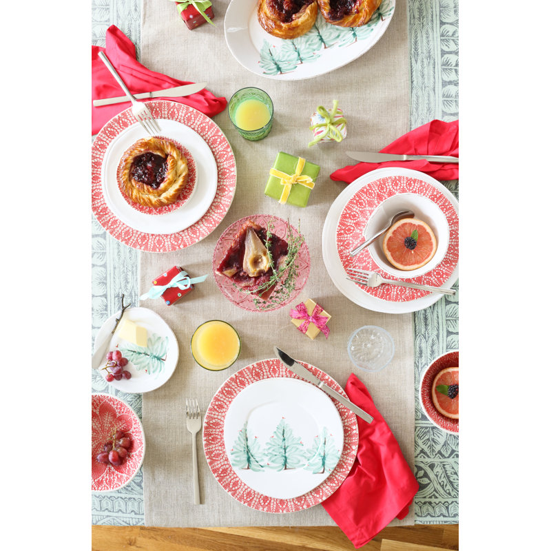 Lastra Holiday Stoneware Platter, 13.5" L x 10" W