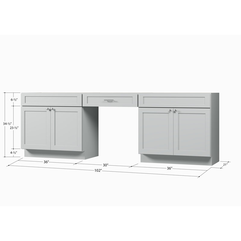 Base de meuble-lavabo double 102 po seulement, Gris