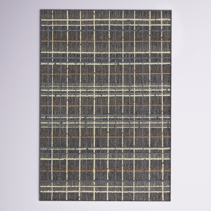 Pesina II Charcoal / Multi Indoor/Outdoor Area Rug, Square 1'6"