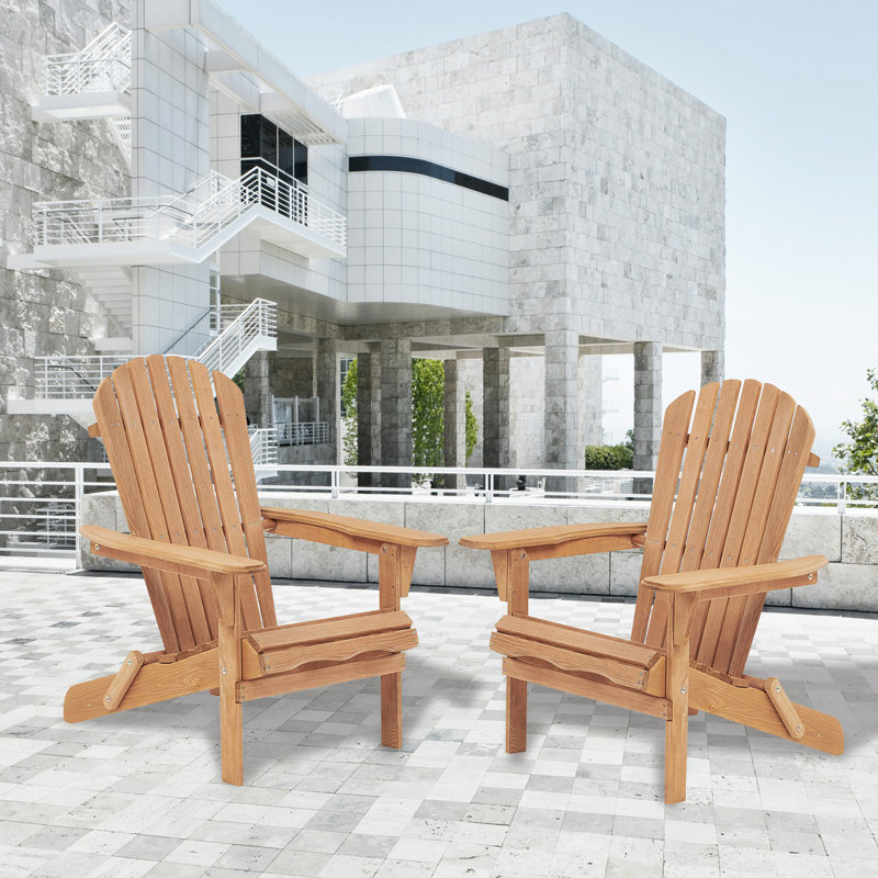 Aspelare Cedar Foldable Outdoor Adirondack Chair, Light Brown
