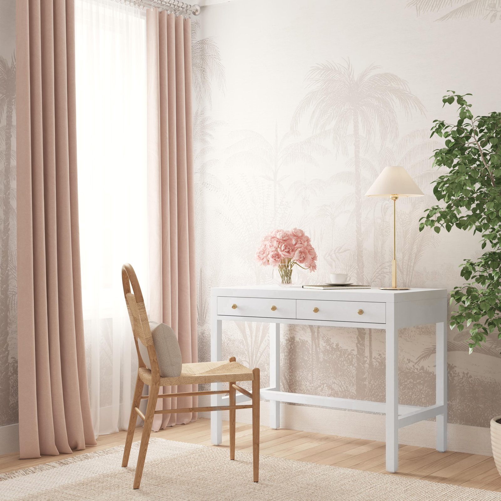 Celine 40" Writing Desk, Textured White