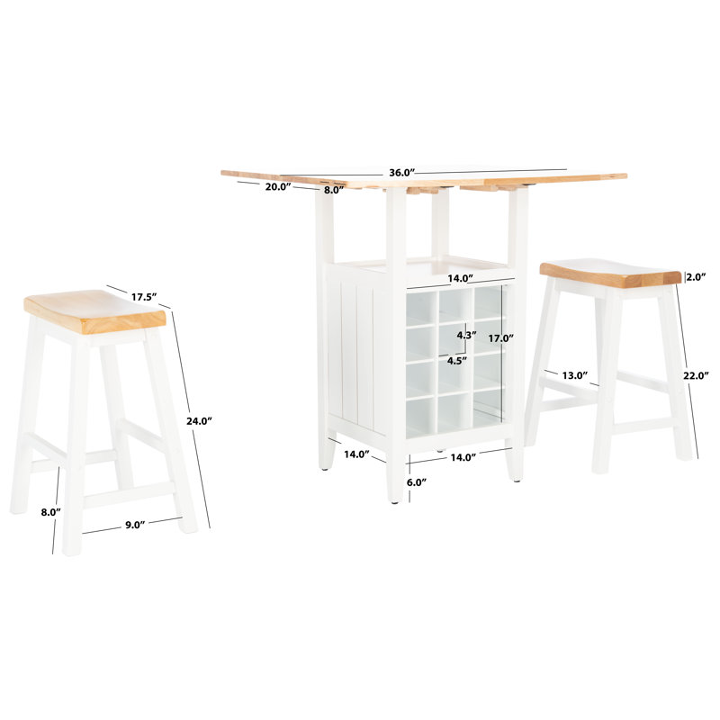Studebaker 2 - Person Solid Wood Solid Wood Top Four Leg Dining Set