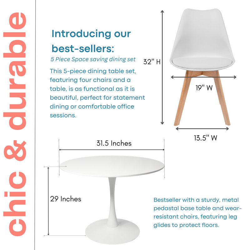 Firoj Modern Dining Table Set for 2