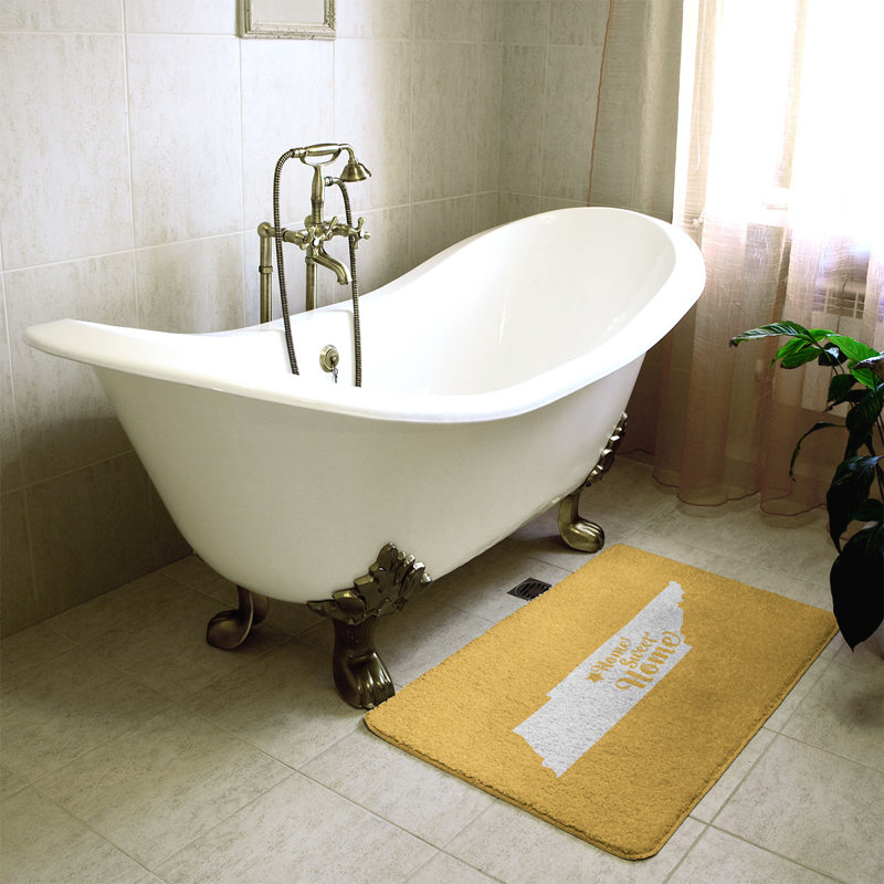 Memory Foam Non-Slip Bath Rug, 17" W x 21" L, Yellow