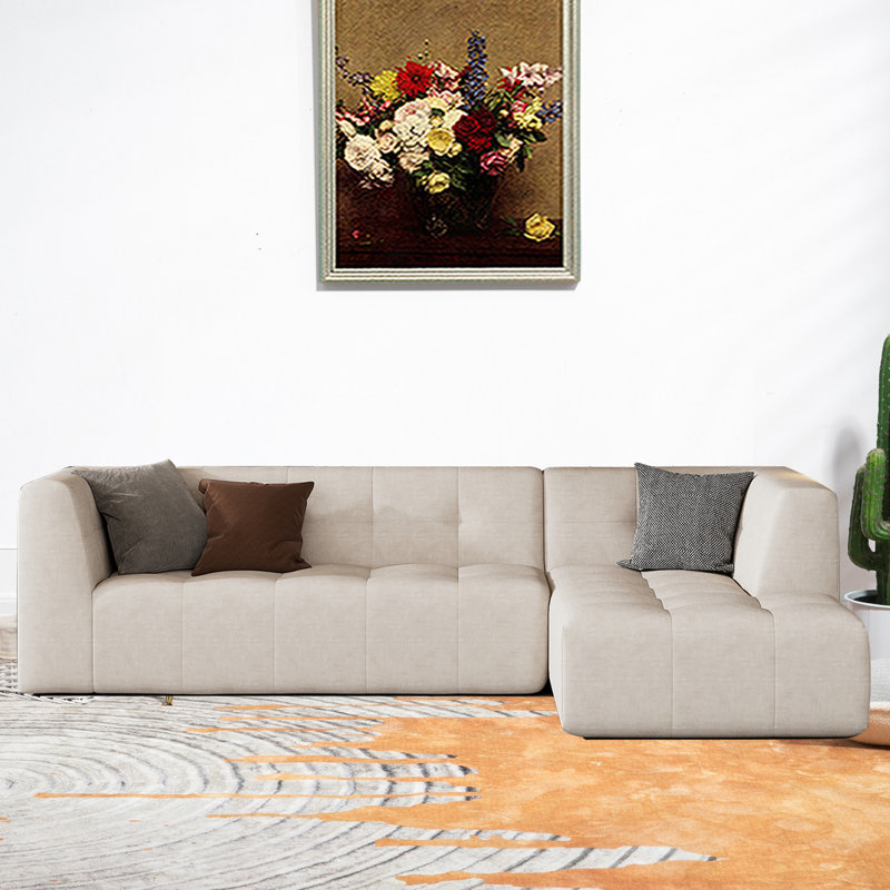 Canapé modulaire 2 pièces Kernisha, Chenille beige