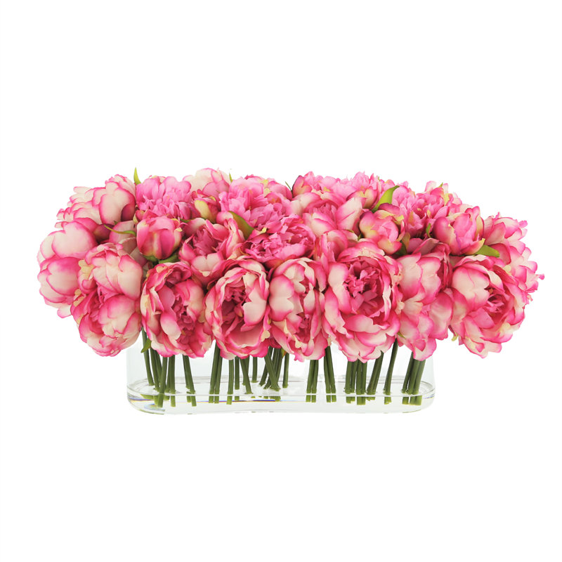 Peonies Arranged in a Glass Vase, Pink
