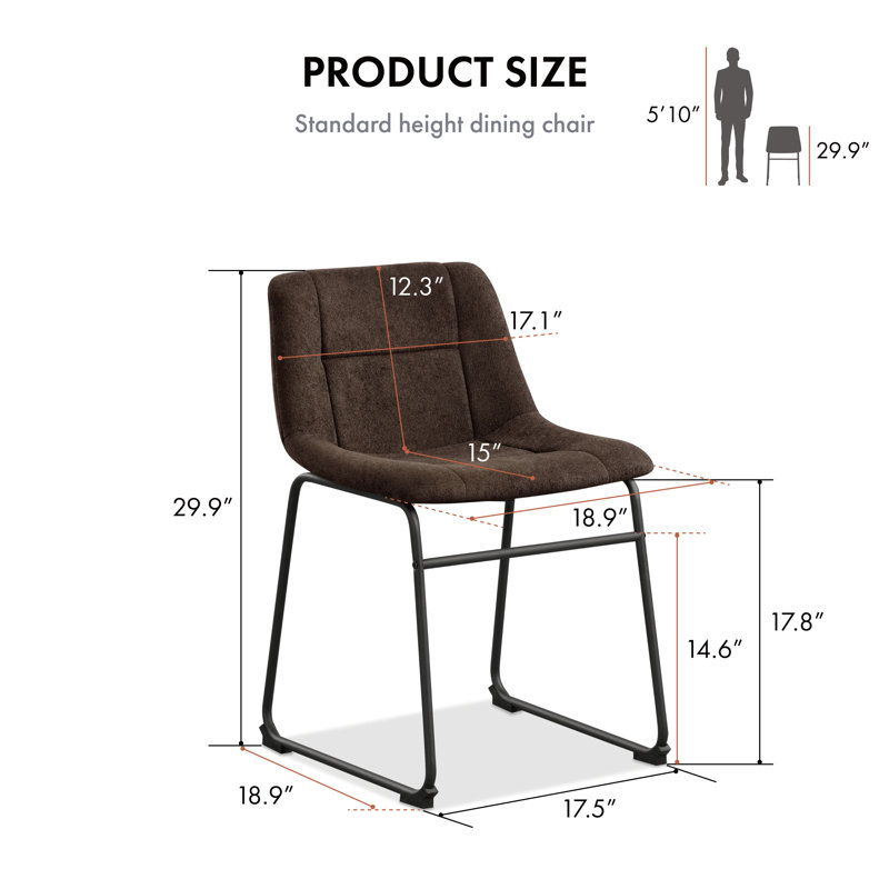 Bexhill Chenille Dining Chair, Brown
