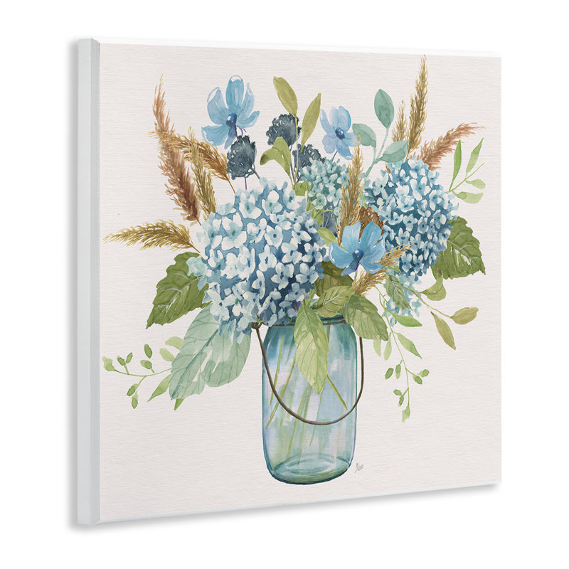 Hydrangea in Mason Jar, plaque murale, design par Nan