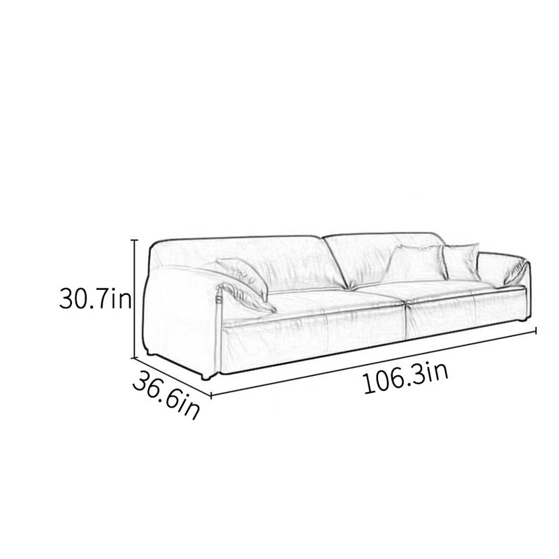 Canapé de bureau simple et moderne avec lumière de luxe, 4, H 30,7 po x l 106,3 po x P 36,6 po