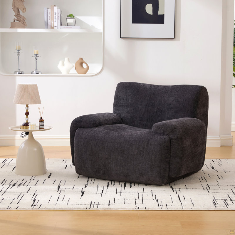 Fauteuil d'appoint large et surdimensionné rembourré, Noir