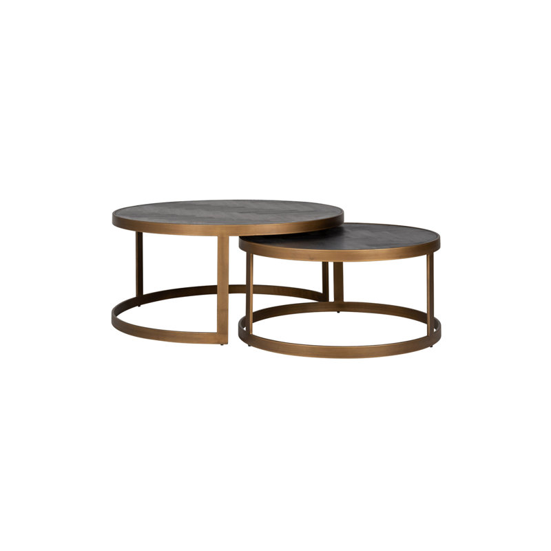 Blackbone Solid Wood Top Nesting Coffee Table