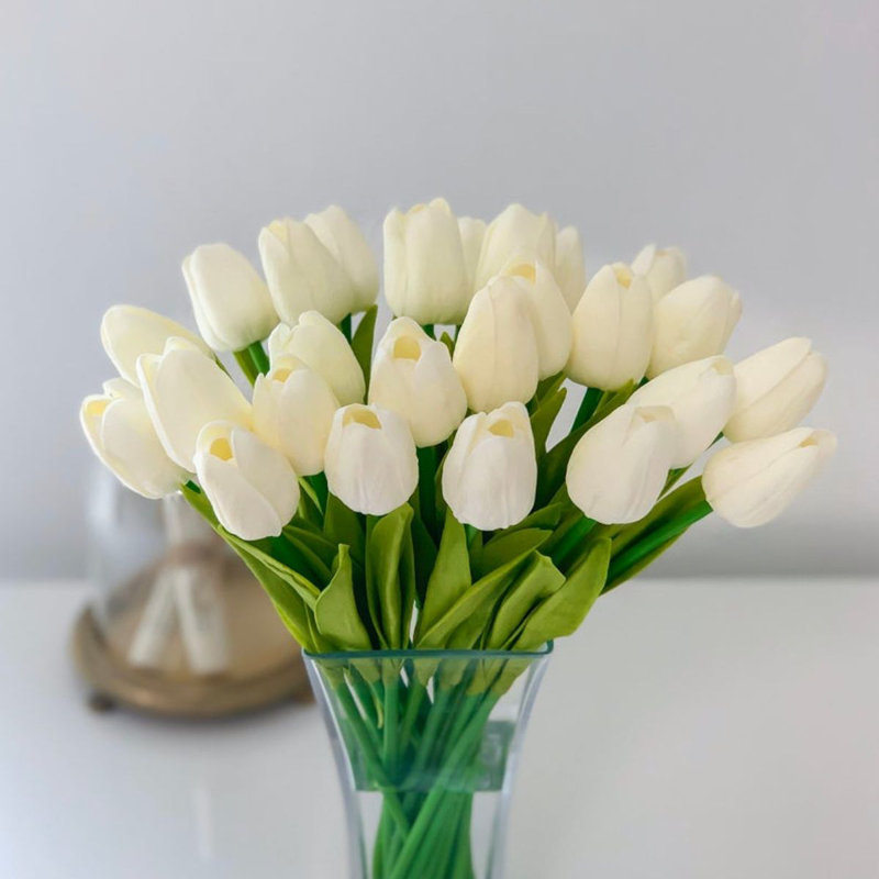Tall Tulip Centerpiece Glass Vase