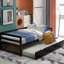 Twin Daybed With Pull-Out Trundle Bed - Wood Construction For Bedroom Frame