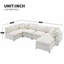 Ensemble de canapé modulaire en chenille 6 places avec repose-pieds-690336887