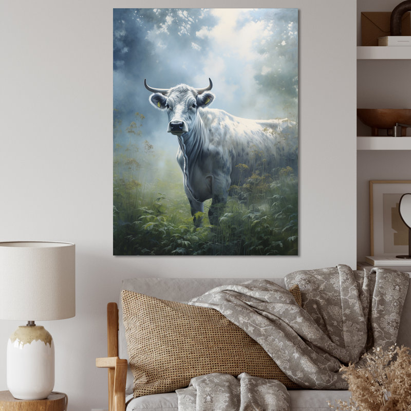 Cow Cow Solitude I, reproduction d'art sur toile, H 32 po x l 16 po x P 1 po, Toile tendue