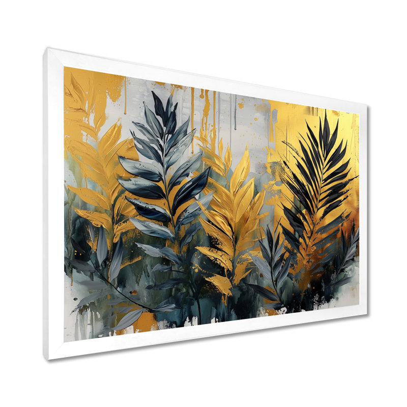 Conoly - Floral Canvas Art Print, H 16 po x l 32 po, Cadre flottant, Blanc
