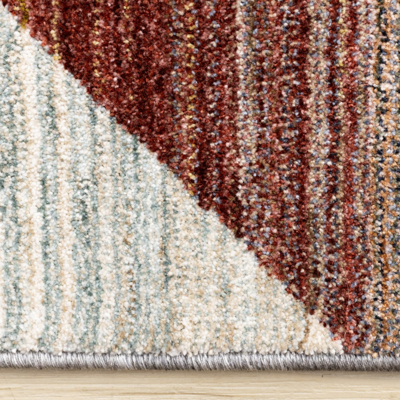 Tapis à motif géométrique intérieur vieilli 5 pi x 8 pi (5 pi 3 po x 7 pi 10 po) Branch Branch