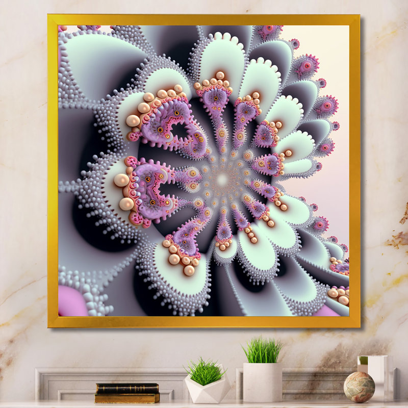 «Pastel Fractal Simplicity V», reproduction sur toile, H 16 po x l 16 po x P 1 po, Impression dorée sur toile encadrée