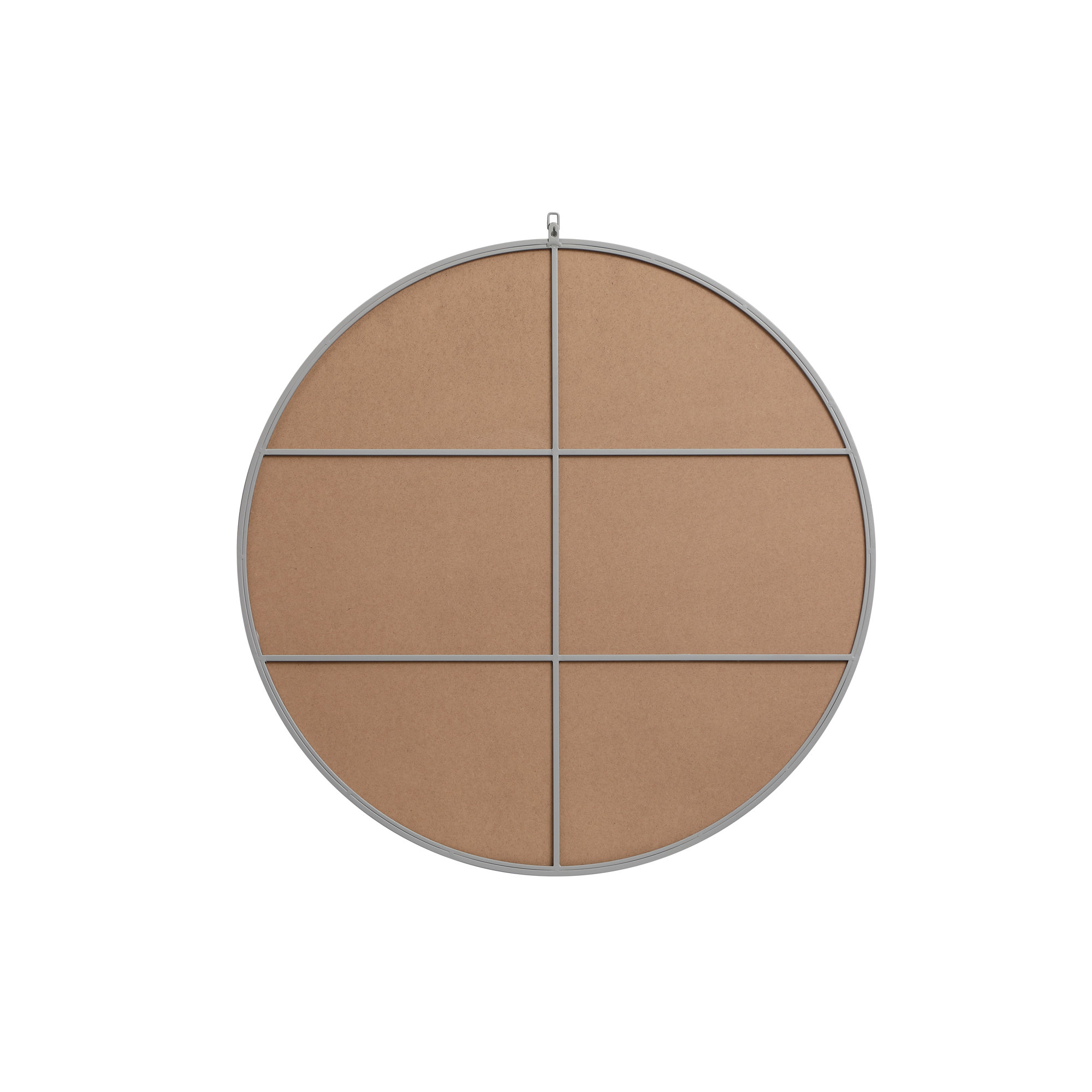 Cassie Metal/Manufactured Wood Round Wall Mirror, White, 42" x 42"