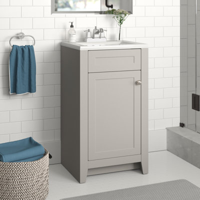 Meuble-lavabo simple 18,5 po avec plateau en marbre de culture