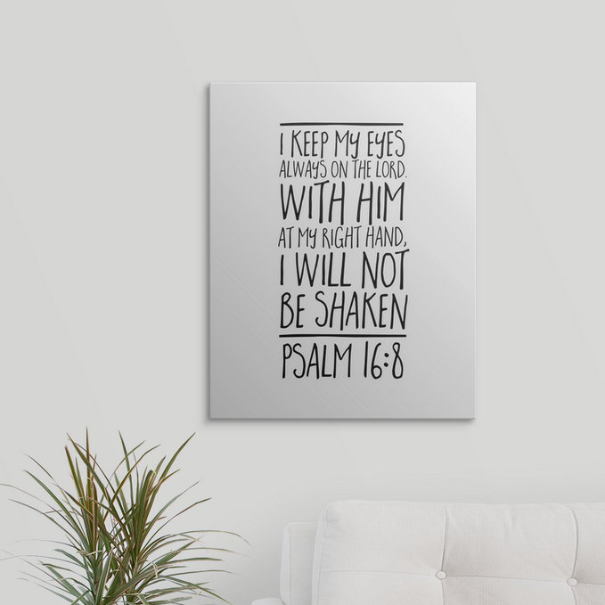 « psalm 16:8-scripture art », art textuel, H 30 po x l 24 po x P 1,5 po, Toile